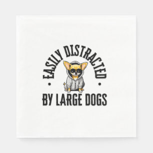 Funny Chihuahua Dog Easily Distracted By Large Dog Napkins