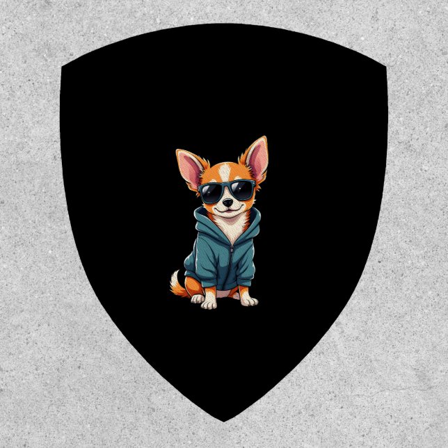 Funny Chihuahua Dog Easily Distracted By Large Dog Patch (Front)