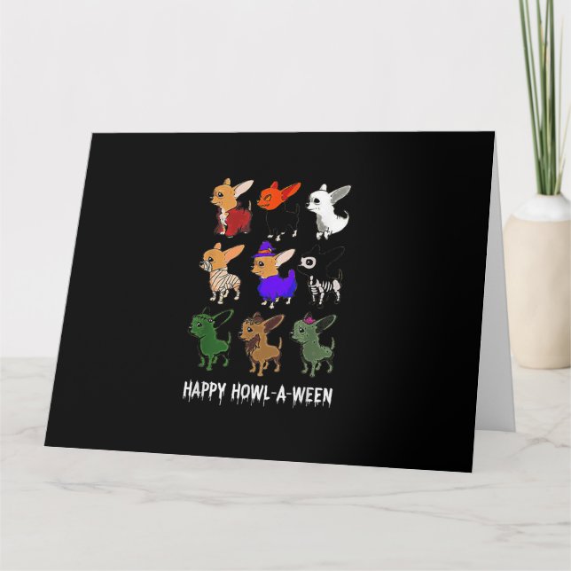 Funny Chihuahua Dog Halloween Happy Halloween Card (Front)