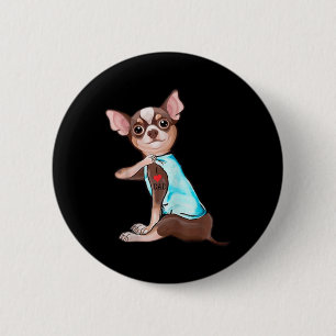 Funny Chihuahua Dog I Love Dad Tattoo Funny Chihua Button