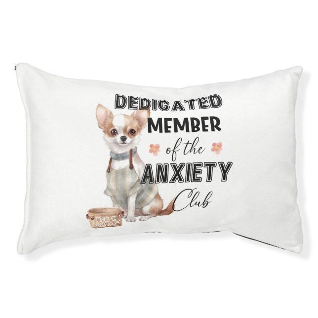 Funny Chihuahua Dog Nervous Anxiety Humor Pet Bed (Front)
