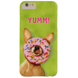 Funny Chihuahua Dog with Sprinkle Donut on Nose Barely There iPhone 6 Plus Case