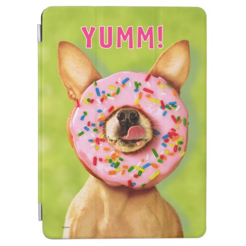 Funny Chihuahua Dog with Sprinkle Donut on Nose iPad Air Cover