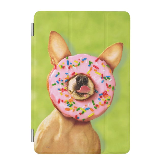 Funny Chihuahua Dog with Sprinkle Donut on Nose iPad Mini Cover (Front)