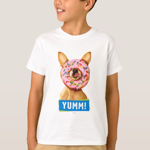 Funny Chihuahua Dog with Sprinkle Donut on Nose T_Shirt