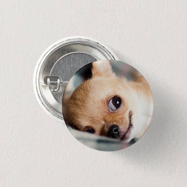 Funny Chihuahua Face Button (Front & Back)