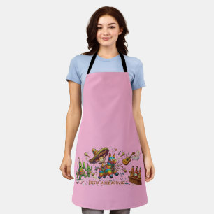 Funny Chihuahua Riding Piñata Fiesta Birthday Apron