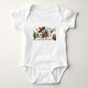 Funny Chihuahua Riding Piñata Fiesta Birthday  Baby Bodysuit