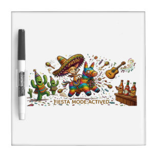 Funny Chihuahua Riding Piñata Fiesta Birthday  Dry Erase Board