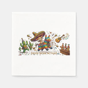 Funny Chihuahua Riding Piñata Fiesta Birthday Napkins