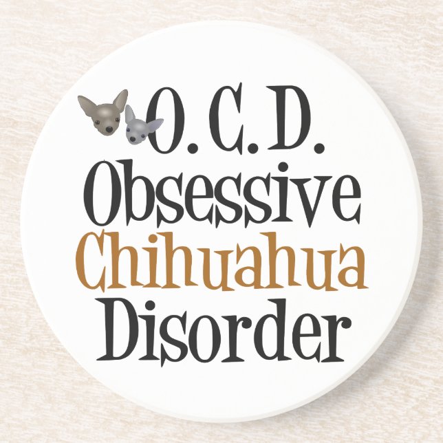 Funny Chihuahua Sandstone Coaster (Front)