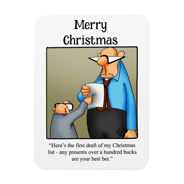 Funny Child Christmas List Humor Magnet Gift (Vertical)