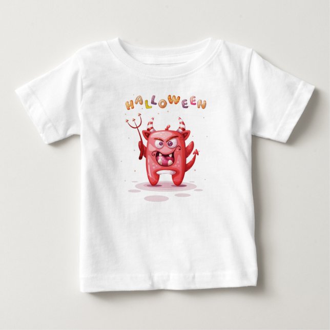 Funny Childish Halloween Devil Toddler   Baby T-Shirt (Front)