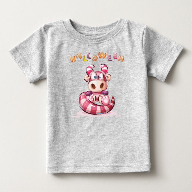 Funny Childish Halloween Monster Toddler Baby T-Sh Baby T-Shirt (Front)