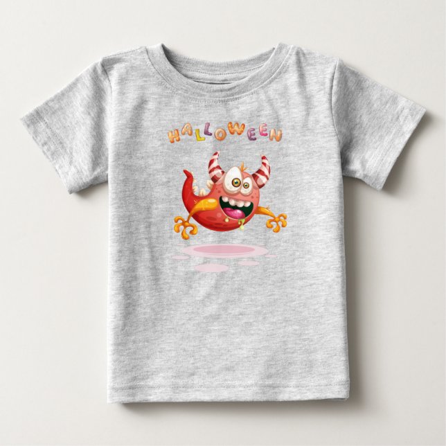 Funny Childish Halloween Monster Toddler Baby T-Sh T-Shirt (Front)