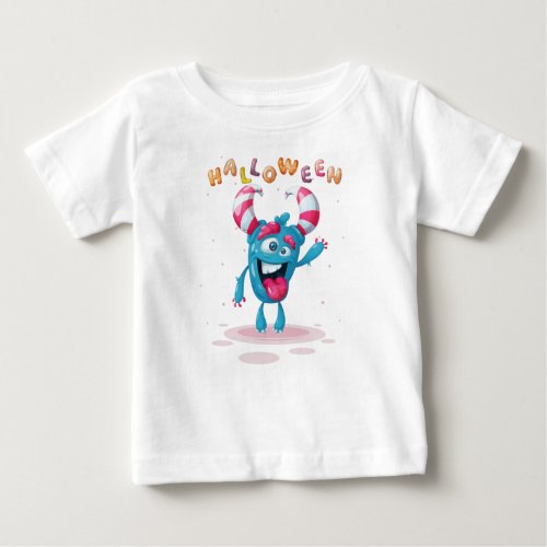 Funny Childish Halloween Monster Toddler Baby T_Shirt