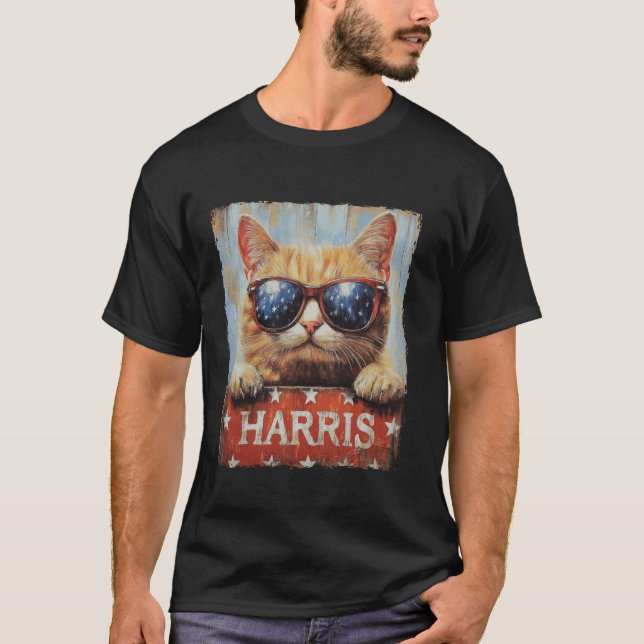Funny Childless Cat Ladies For Harris 2024 T Shirt (Front)