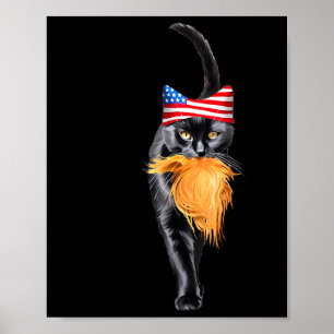 Funny Childless Cat Lady With Trump Hair Vote Kama Poster