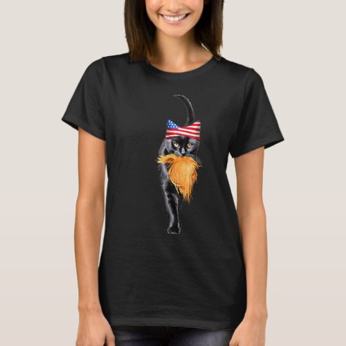 Funny Childless Cat Lady With Trump Hair Vote Kama T_Shirt