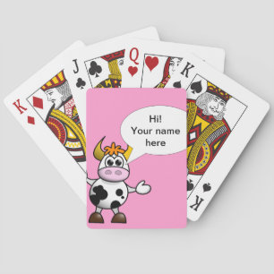 Funny children's cartoon cow poker cards