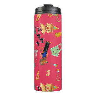Funny children's characters. Custom initial. Thermal Tumbler