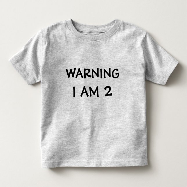 Funny Childrens Warning Label Toddler T-shirt (Front)