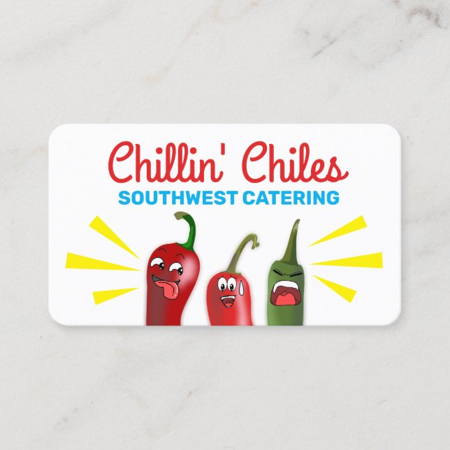 Funny chile chili peppers southwest Mexican food Business Card (Front)