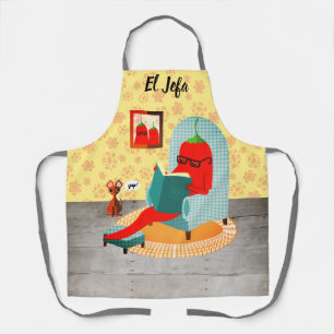 Funny chili chile pepper chihuahua Mexican food Apron