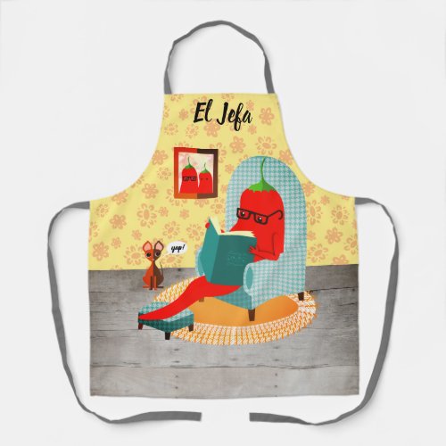 Funny chili chile pepper chihuahua Mexican food Apron