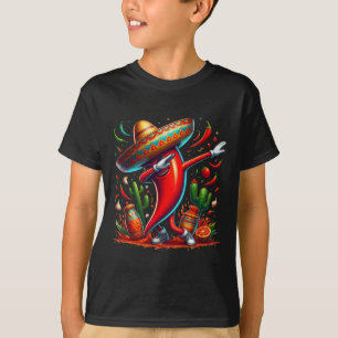 Funny Chili Dabbing Hot Pepper Sombrero Cinco De M T-Shirt