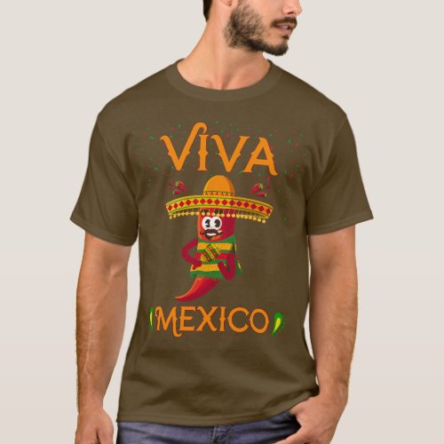 Funny Chili Mexican Pepper Viva Mexico Camisa Cinc T_Shirt