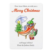 Funny Chili on Sun Lounger Personalized Christmas