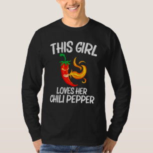 Funny Chili Pepper For Girls Kids Red Spicy Flamin T-Shirt