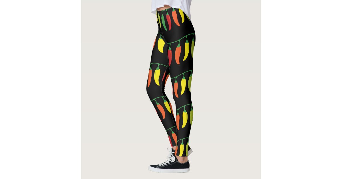Funny Chili Peppers Pattern Leggings