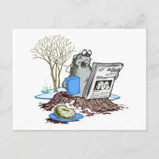 Funny Chillin' Out Groundhog Postcard