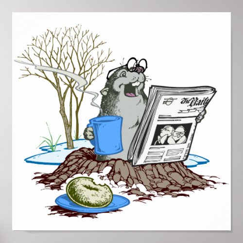 Funny Chillin Out Groundhog Poster