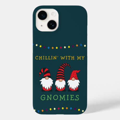 Funny Chillin With My Gnomies Christmas Pun   Case_Mate iPhone 14 Case