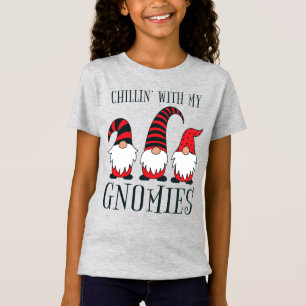 Funny Chillin' With My Gnomies Christmas Pun T-Shirt