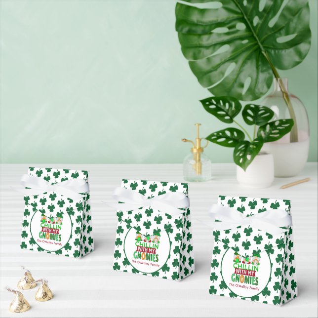 Funny Chillin with My Gnomies St Patricks Day Tent Favor Boxes (Multiple)