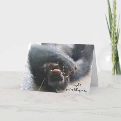 Funny Chimpanzee Birthday Card Over the Hill Card