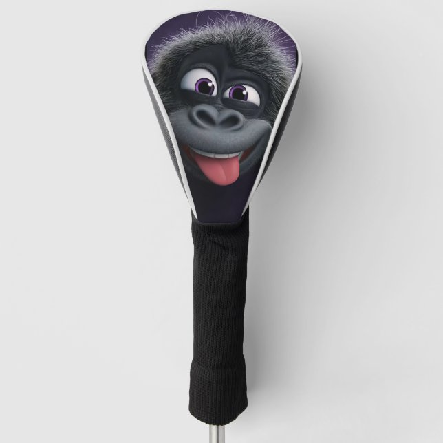 Funny chimpanzee cartoon  golf head cover (Front)
