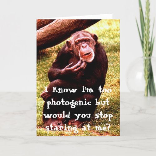 Funny chimpanzee greeting card