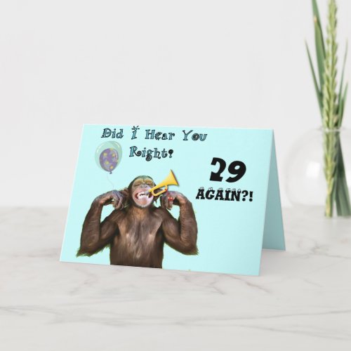 Funny Chimpanzee Over the Hill Birthday Card