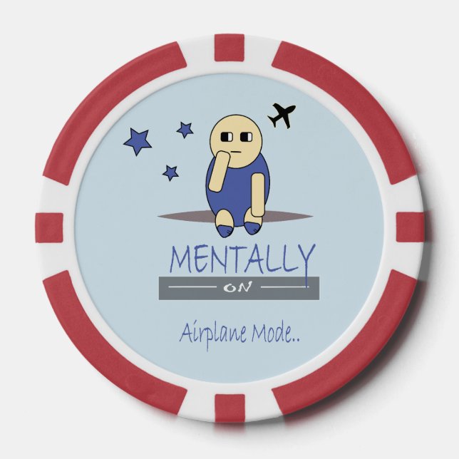 Funny Chimy Mentally on Airplane Mode Poker Chip (Front)