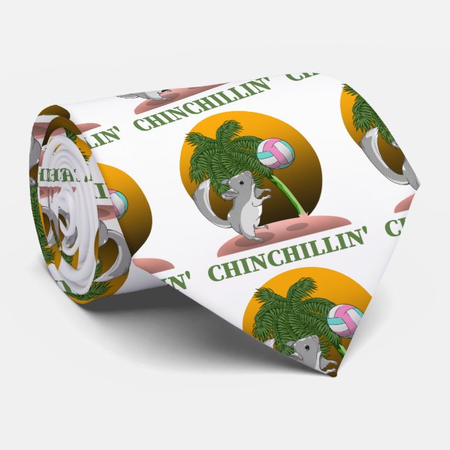 Funny Chinchilla Chinchillin' Neck Tie (Rolled)