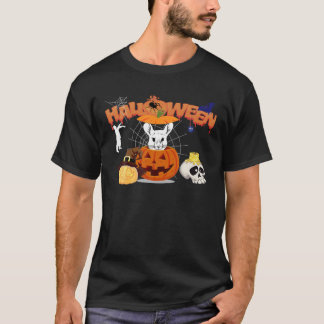 Funny Chinchilla Pumpkin Witch Zombie Halloween Co T-Shirt