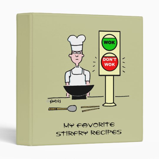 Funny Chinese Chef Cartoon Stir Fry Wok Recipes Binder