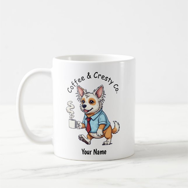 Funny Chinese Crested Dog Business Suit Coffee  Mug (Left)
