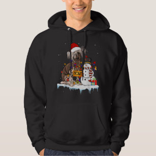 Funny Chinese Crested Dog Christmas Snowman Xmas L Hoodie