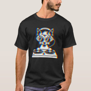 Funny Chinese Crested Dog DJ Glitch Rave EDM Music T-Shirt